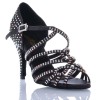 Chaussures de danse Label Latin "Nirvana" satin noir et strass