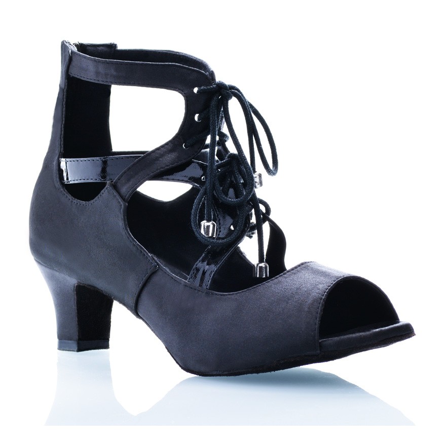 Chaussures de danse Label Latin "So boot" satin noir