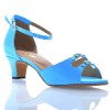 Chaussures de danse Label Latin "Strass" satin bleu turquoise