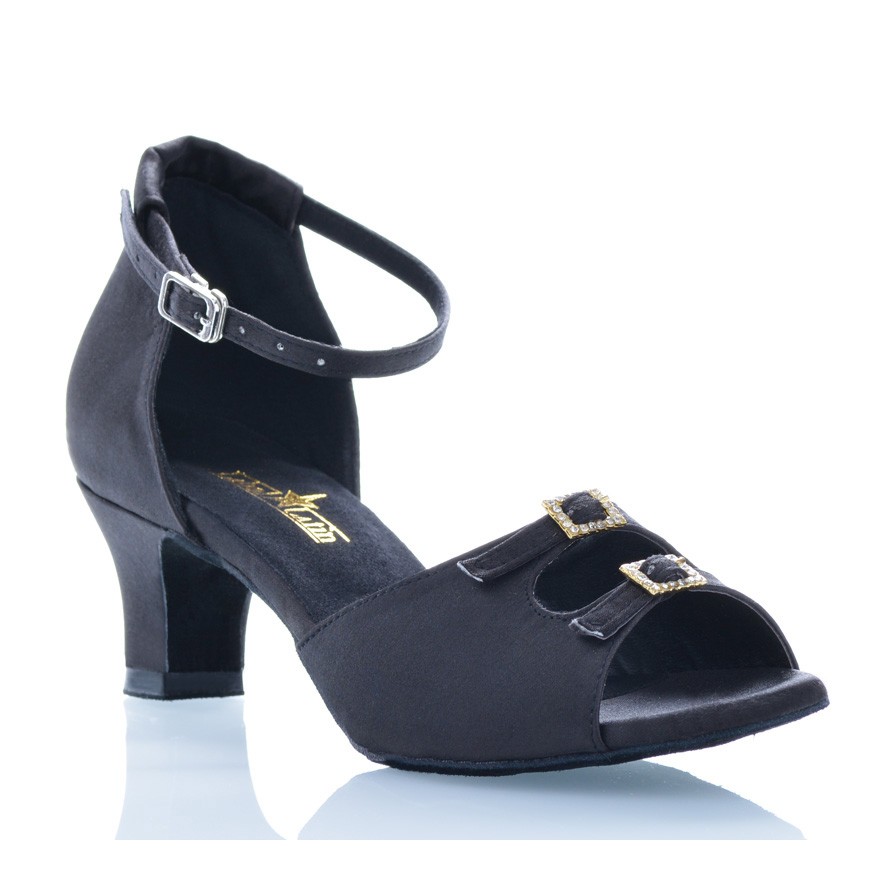 Chaussures de danse Label Latin "Strass" satin noir