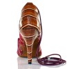 Chaussures de danse Label Latin "Toya" simili cuir imitation croco marron