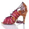 Chaussures de danse Label Latin "Toya" simili cuir imitation croco marron