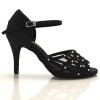 Chaussures de danse Label Latin "Vera" satin noir et strass