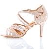 Chaussures de danse Label Latin "Wanda" satin tan flesh et strass