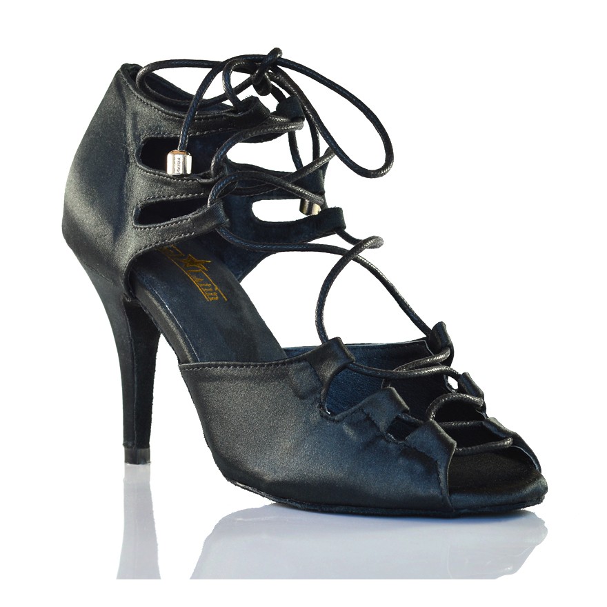 Chaussures de danse Label Latin "Xara" satin noir
