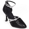 Chaussures de danse Rummos "Zita"cuir noir imitation peau de lézard et cuir argent