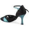 Chaussures de danse Rummos "Nora" cuir noir imitation peau de lézard et cuir bleu