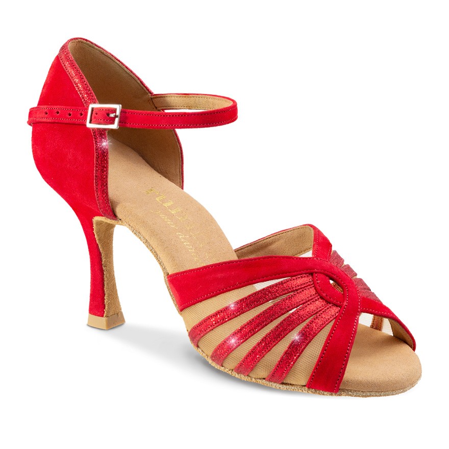 Chaussures de danse Rummos "Tatianna" daim et glitter rouge 