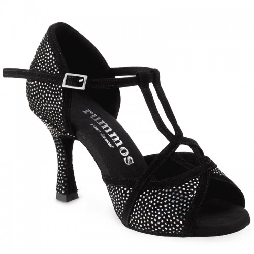 Chaussures de danse Rummos "Santigold" daim noir strassé