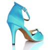 Chaussures de danse Label Latin "Strass" bleu turquoise