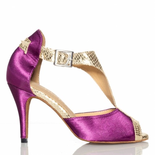 Chaussures Danse Latin Jazz Tango – Femme – Cuir Noir – Talon Dentelle – Sans Marque