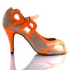 Chaussures de danse salsa Label Latin Laura beige et orange
