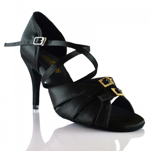 Chaussures de danse salsa Label Latin "Diamond" Noir