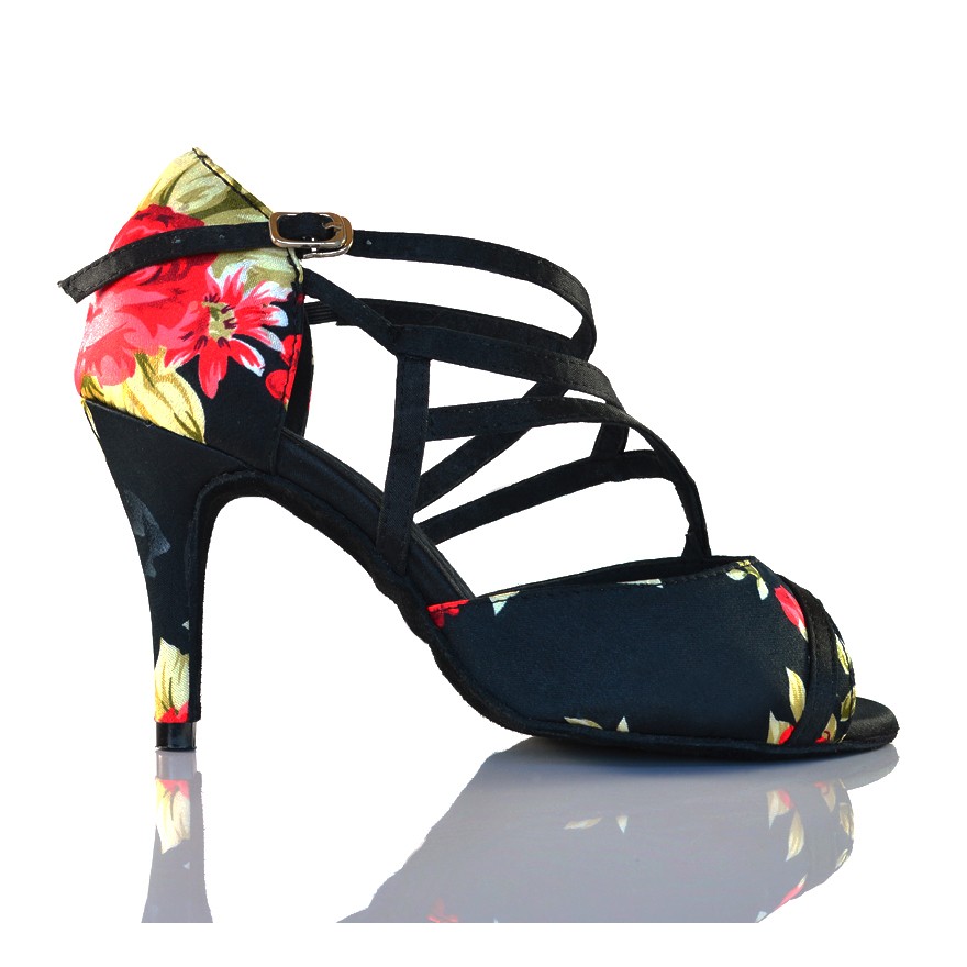 Chaussures de danse salsa Label Latin "flora" fleurie