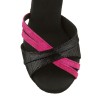 Chaussures de danse Elite Rummos "Athena" Nubuk fushia et cuir noir lezard