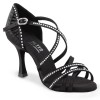 Chaussures de danse Elite Rummos "Melinda" satin noir et strass