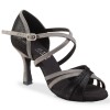 Chaussures de danse Elite Rummos "Athena" Cuir lézard noir et gris