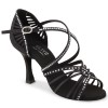 Chaussures de danse Elite Rummos "Luna" satin noir et strass